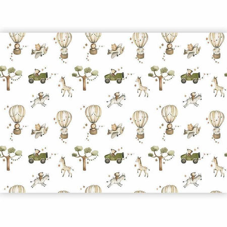 Carta da parati - Africa for Toddler - Animals on Savannah in Watercolour Technique