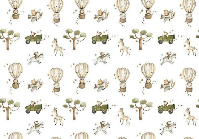 Carta da parati - Africa for Toddler - Animals on Savannah in Watercolour Technique