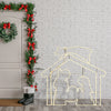 Natività a led bifacciale decorazione natalizia effetto neon da esterno h 115 cm