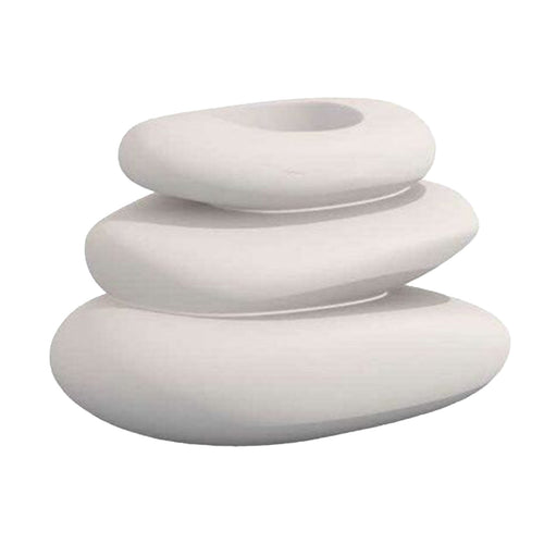 Vaso Cromia Eden a pietre sovrapposte decorazione tinta unita in resina Made in Italy