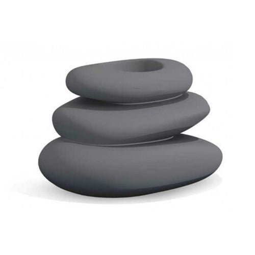 Vaso Cromia Eden a pietre sovrapposte decorazione tinta unita in resina Made in Italy