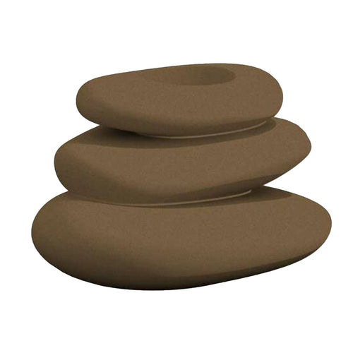 Vaso Cromia Eden a pietre sovrapposte decorazione tinta unita in resina Made in Italy