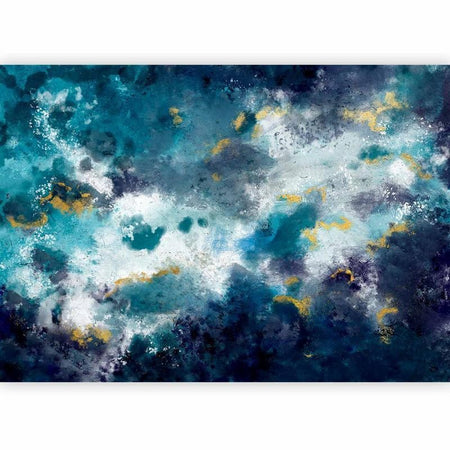 Carta da parati - Stormy ocean - abstract blue composition in watercolour style