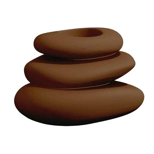 Vaso Cromia Eden a pietre sovrapposte decorazione tinta unita in resina Made in Italy