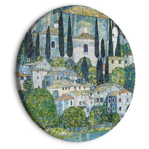 Quadro rotondo - Church in Cassone, Gustav Klimt - German Architecture by the River