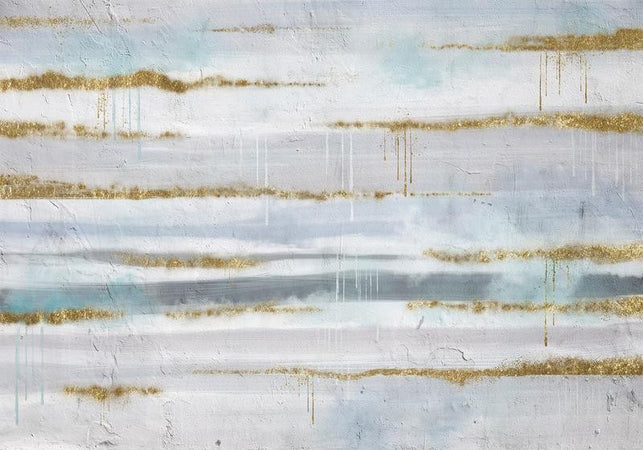 Carta da parati - Modernist background - abstract stripes pattern with gold patterns