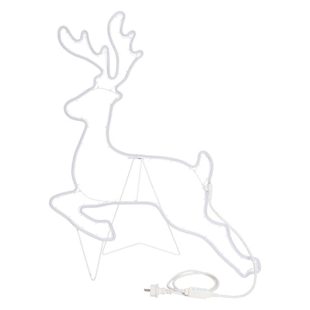 Renna galoppante luminosa ad effetto neon con led bifacciale addobbi natalizi per esterno