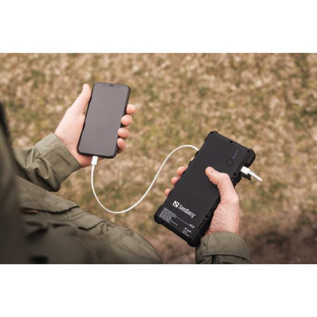 Sandberg Outdoor Solar Powerbank 24000 (Outdoor Solar Powerbank 24000 - Outdoor Solar Powerbank - 24000, Black, Grey, Mobile phone/Smartphone, Tablet, IP67, Lithium-Ion - Warranty: 60M)