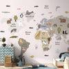Carta da parati - Pastel Map - Animals and Continents for Childrens Room