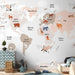Carta da parati - World Map in Beige Tones for Childrens Room