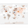 Carta da parati - World Map in Beige Tones for Childrens Room