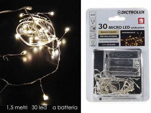 Blister 30 microled bianco caldo