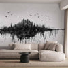 Carta da parati - Big city - abstract city skyline in black watercolour style