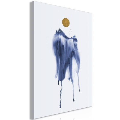 Quadro - Forest in Watercolors (1-part) - Blue Hue Landscape Abstraction