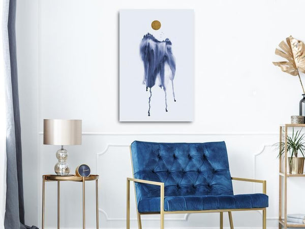Quadro - Forest in Watercolors (1-part) - Blue Hue Landscape Abstraction