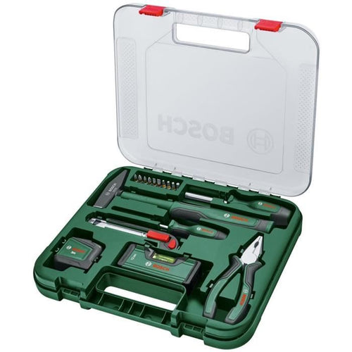 Set di utensili manuali Universal Bosch da 17 pezzi (kit di utensili di riparazione versatili per uso domestico)
