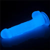 Dildo Trasparente Fluo 8.5 LUMINO AZZURRO 21,5 CM