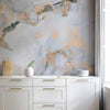 Carta da parati - White Stone - Elegant Marble With Golden Highlights