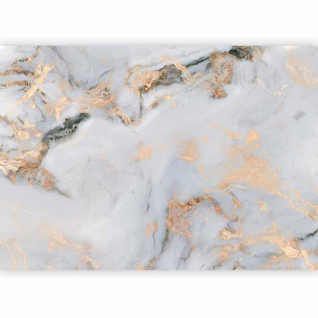 Carta da parati - White Stone - Elegant Marble With Golden Highlights