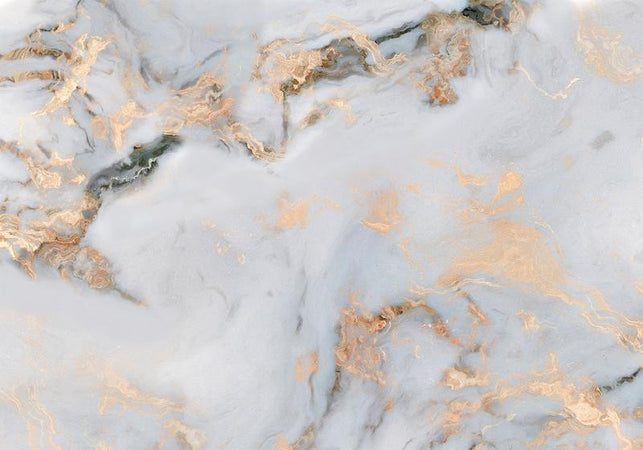 Carta da parati - White Stone - Elegant Marble With Golden Highlights