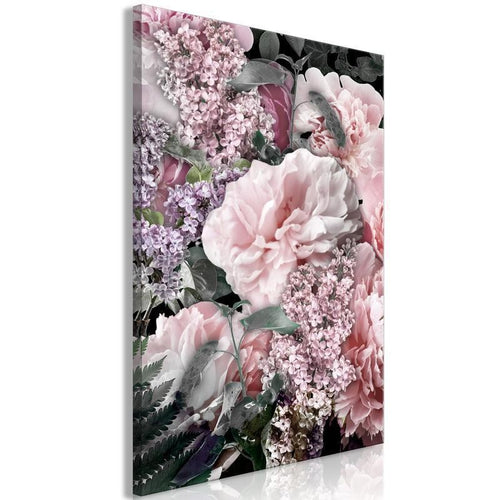 Quadro - Among Flowers (1-part) - Blooming Plants in Natures Colors