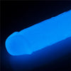 Dildo Trasparente Fluo 8.5 LUMINO AZZURRO 21,5 CM