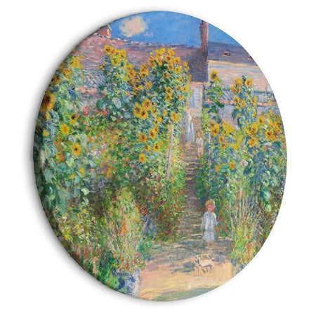 Quadro rotondo Il giardino di Monet a Vétheuil Claude Monet riproduzione