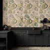 Carta da parati - Green and yellow autumn souvenirs - floral design with leaves