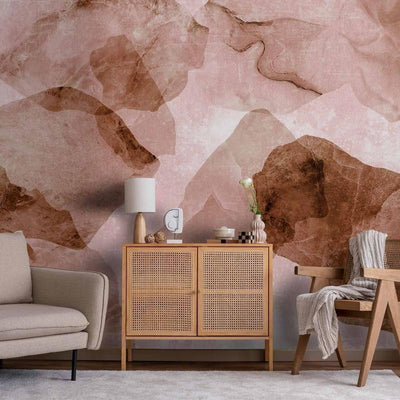 Carta da parati - Pink terrazzo - minimalist background in marble watercolour pattern