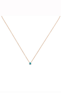 KURSHUNI - Collana rosata con punto luce azzurro