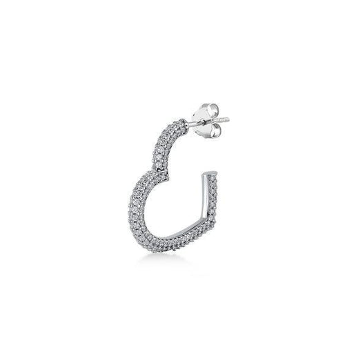 Kurshuni - Mono orecchino cerchio forma cuore