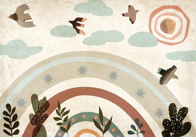 Carta da parati - Rainbow and Birds