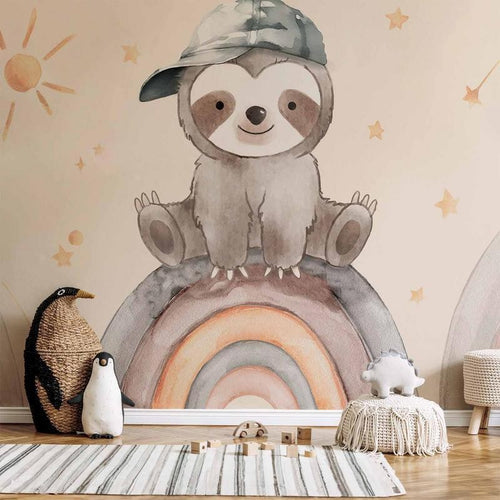 Carta da parati - Little Sloth Among Stars and Rainbows