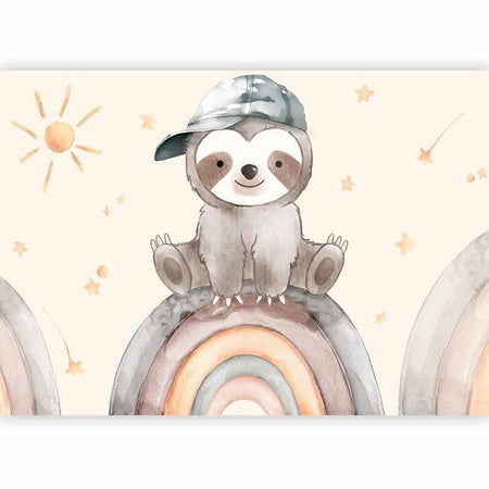 Carta da parati - Little Sloth Among Stars and Rainbows