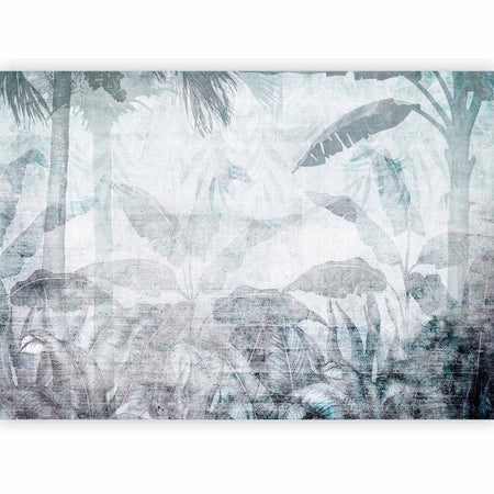 Carta da parati - Vanishing jungle - landscape of exotic nature in blue tones