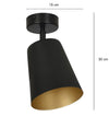 Faretto Spot 1 Luce Prism Con Cono In Acciaio Nero E Oro Interno