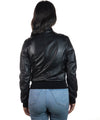Timberly - Bomber Donna Nero in vera pelle