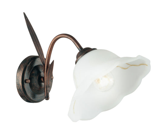 Applique Metallo paralume Vetro Floreale Lampada da Parete Classica E27
