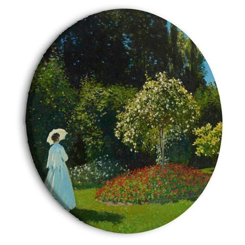 Quadro rotondo Donne in giardino Claude Monet riproduzione