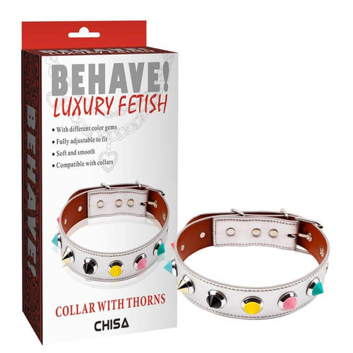 Fetish Collare Bianco BDSM BONDAGE con borchie CHISA