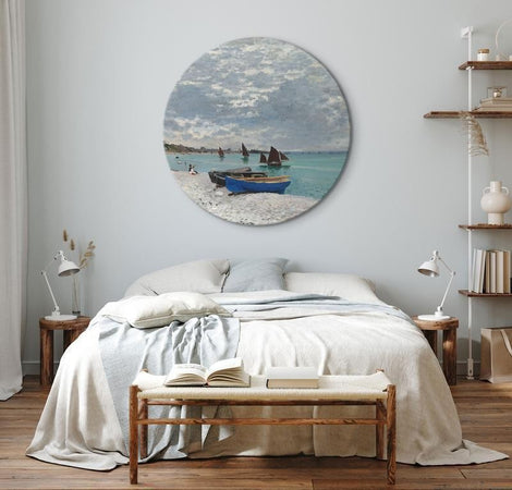 Quadro rotondo Spiaggia Sainte-Adresse Claude Monet riproduzione