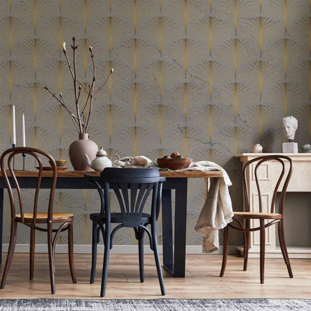 Carta da parati - Linear Pattern With Gold