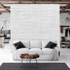 Carta da parati - Snow Brick - Pattern Imitating a Brick Wall in White