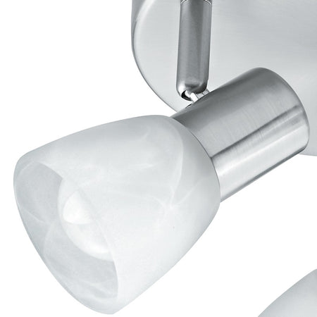 Plafoniera dalla forma tonda a tre luci di colore nickel 40 watt E14