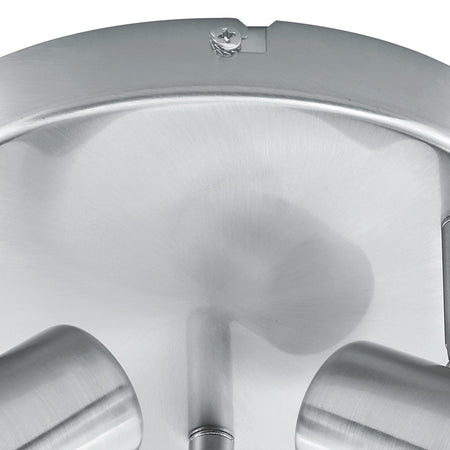 Plafoniera dalla forma tonda a tre luci di colore nickel 40 watt E14