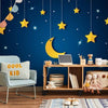 Carta da parati - Skyline - night sky landscape with stars and moon for children