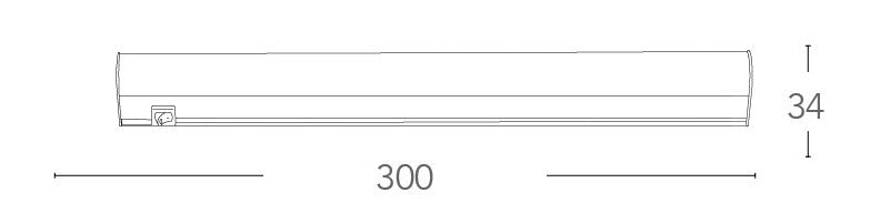 Barra led sotto pensile con intterruttore 30 cm 4 watt 4000 kelvin T5