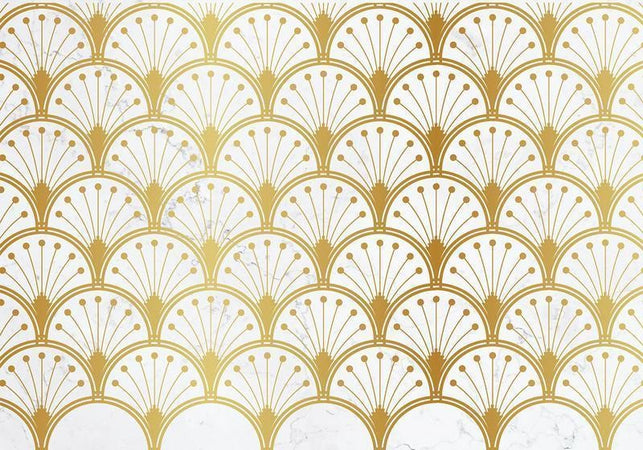 Carta da parati - Gold and Marble Art Deco-inspired Pattern