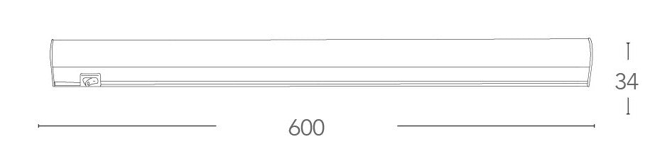 Barra led sotto pensile con intterruttore 60 cm 8 watt 4000 kelvin T5