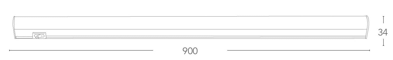 Barra led sotto pensile con intterruttore 90 cm 10 watt 4000 kelvin T5